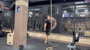 Захват каната стоя на полу+вставание|J-hook on the rope from floor+get-up