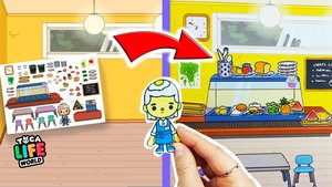 Как сделать Школьную  Столовую для Бумажной Токи Боки / Бумажные схемы ТОКА БОКА