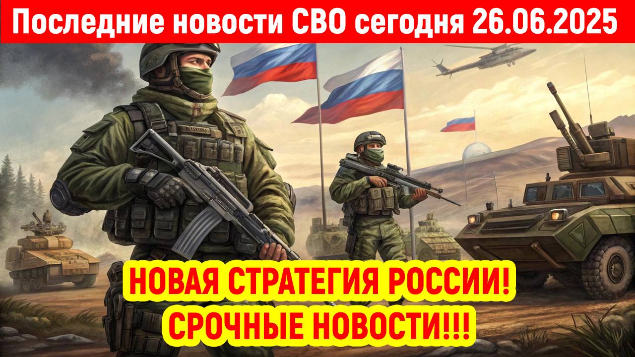 Новости СВО на 26 Июня - НОВАЯ СТРАТЕГИЯ РОССИИ! Последние новости сегодня 26.06.2025