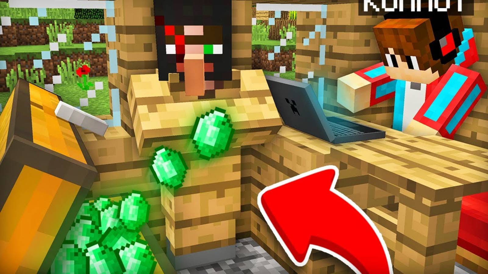 [Компот] ЖИТЕЛЬ БАНДИТ ТАЙНО ОБОКРАЛ МЕНЯ В МАЙНКРАФТ. Minecraft