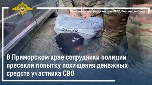 В Приморском крае полицейские пресекли попытку похищения денежных средств участника СВО