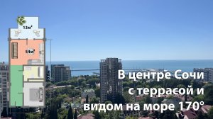 Продажа двухкомнатной квартиры в Сочи. Площадь 67м2, цена 29'5000'000 руб. До пляжа 800 метров.