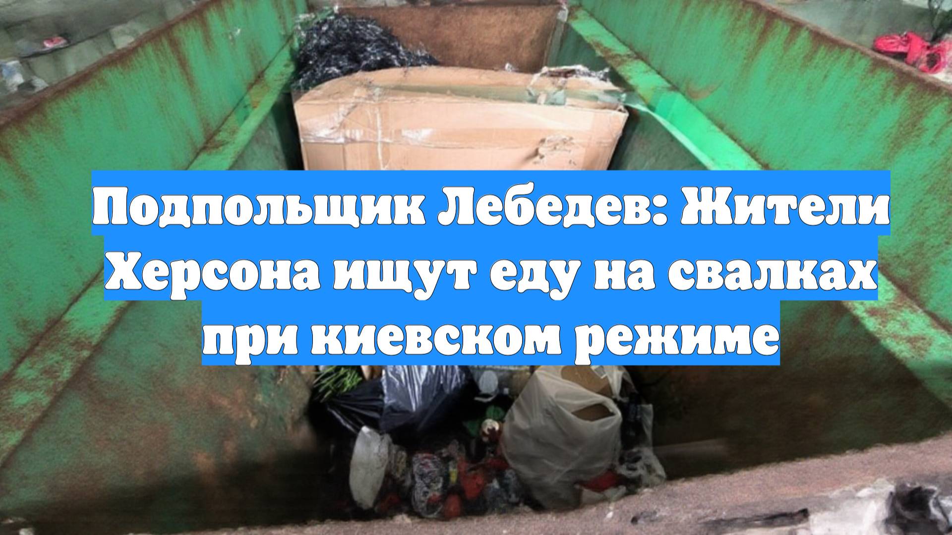 Подпольщик Лебедев: Жители Херсона ищут еду на свалках при киевском режиме