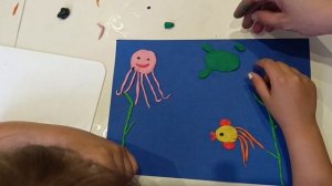 Аппликация из пластилина.Морские обитатели