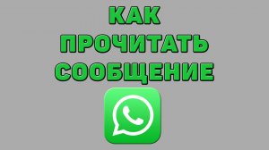 Как прочитать сообщение в Ватсапе