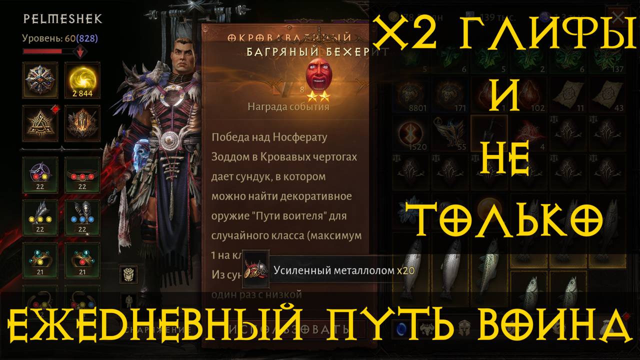 Diablo Immortal ежедневный путь воина✝  #64 х 2 Глифы