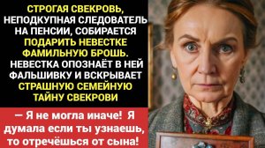 Дотошная невестка уличает безупречную свекровь в преступлении, получив от неё фамильную брошь