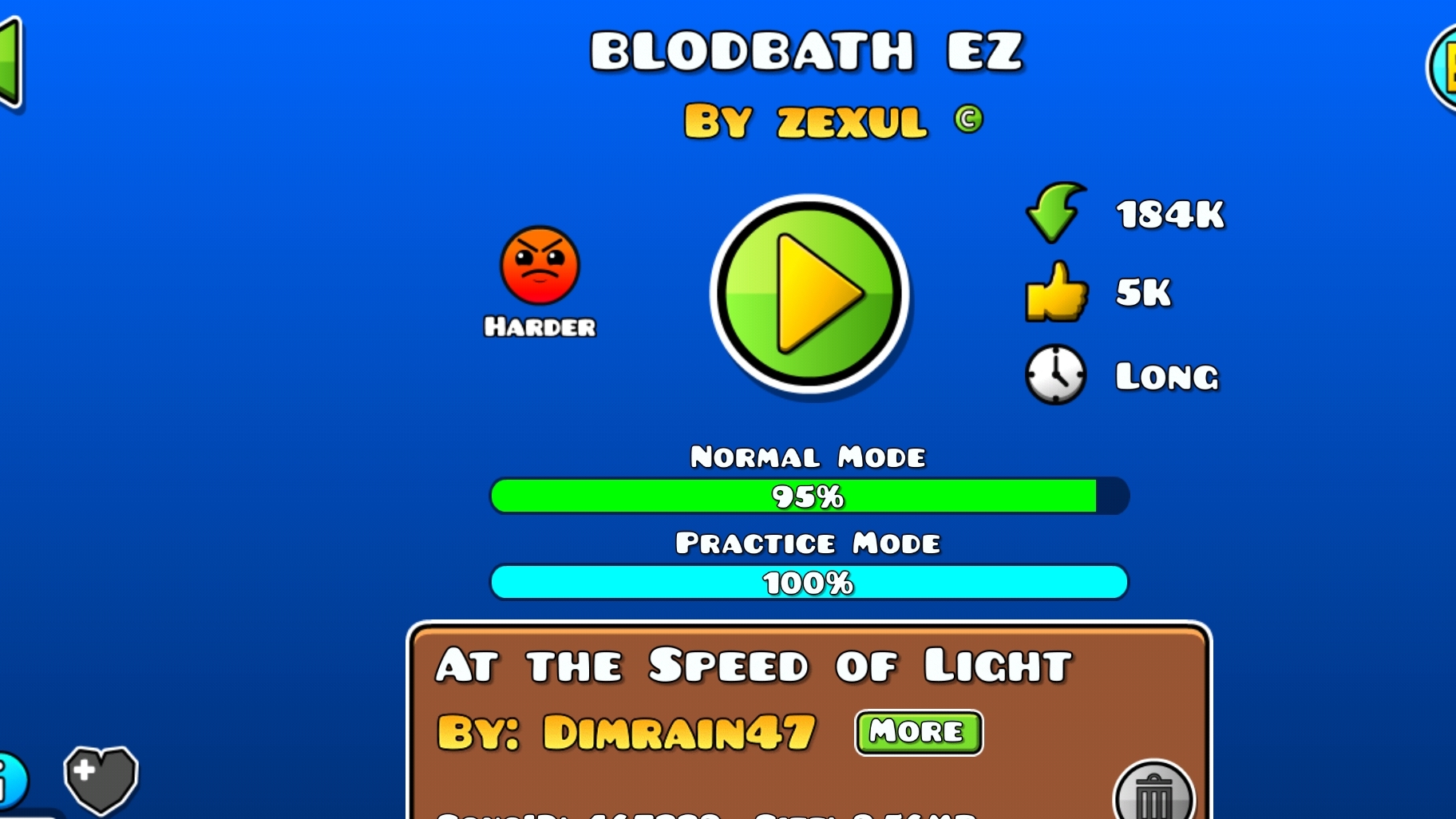 Прохожу облегчённый блодбав. Играю в geometry dash.