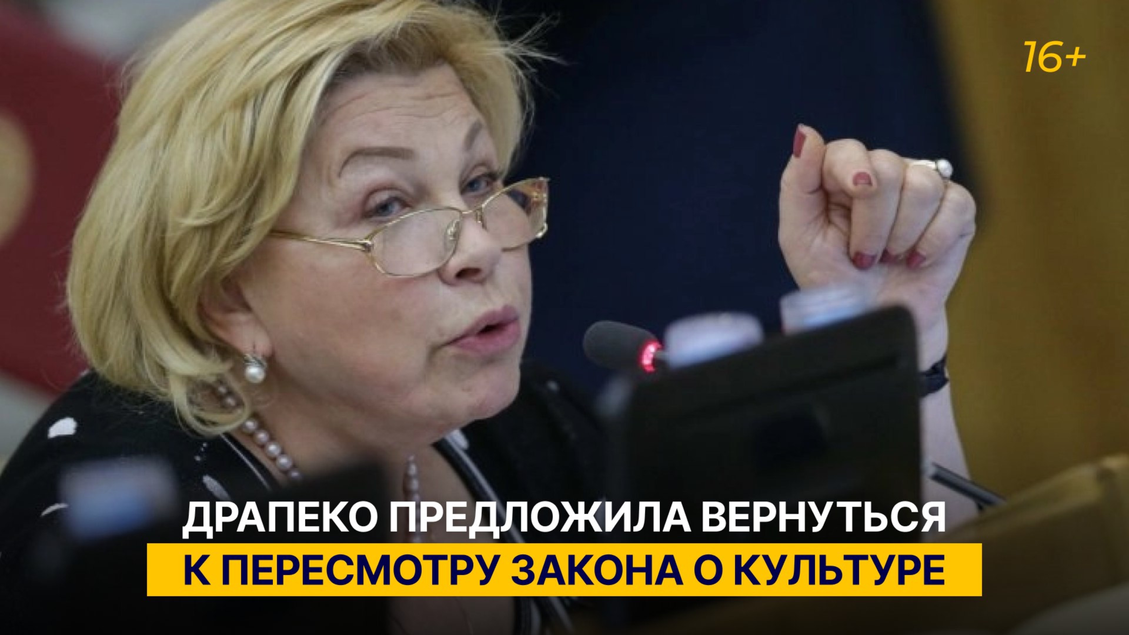 Драпеко предложила вернуться к пересмотру закона о культуре
