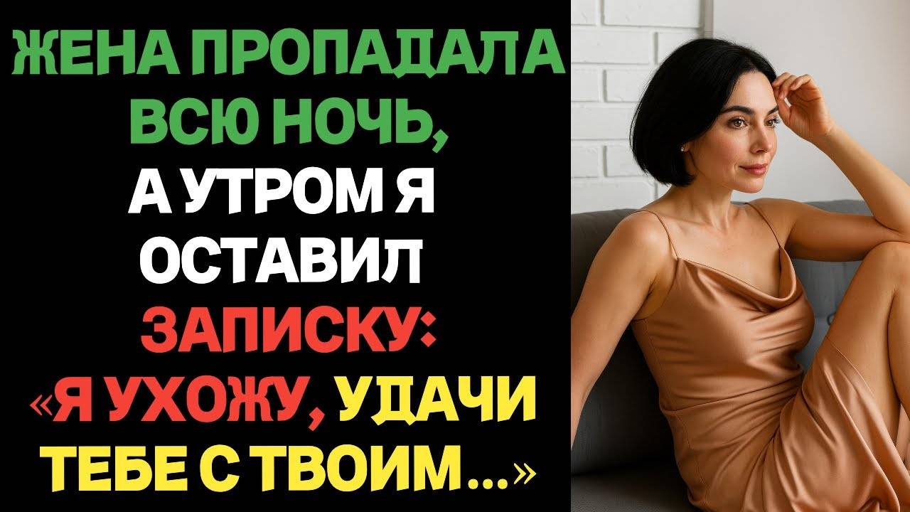 Жена пропадала всю ночь, а утром я оставил записку: «Я ухожу, удачи тебе с твоим…»