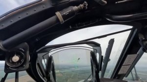 Поражение украинского дрона огнем 30-мм автопушки 2А42 с борта вертолета Ка-52 ВКС России.