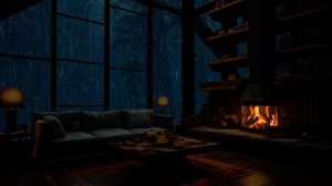 Звуки дождя и камина | Уютная атмосфера мансарды для глубокого сна и релаксации 🔥