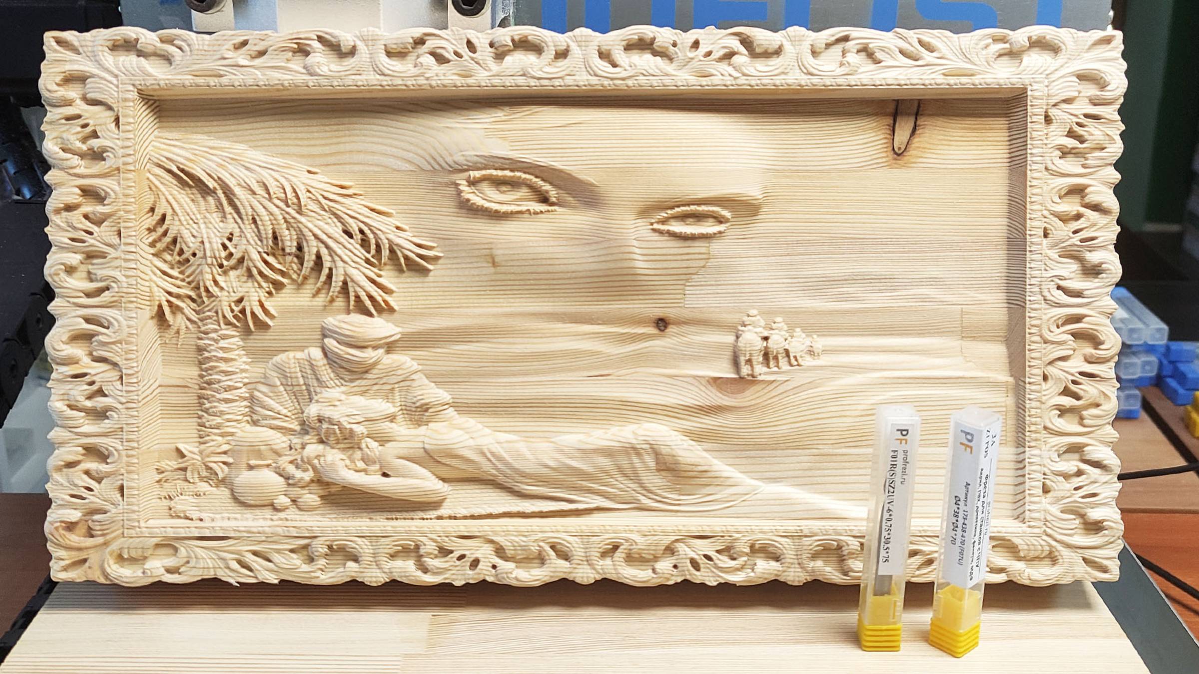 Фрезеровка панно на станке с ЧПУ из лиственницы. смотреть онлайн