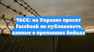 ТАСС: на Украине просят Facebook не публиковать данные о пропавших бойцах
