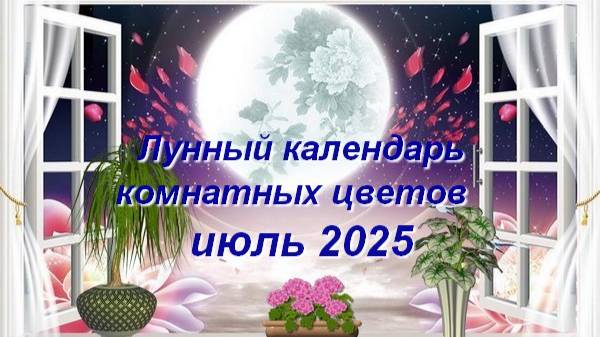 Лунный календарь комнатных растений и цветов на июль 2025 года