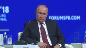 25 мая 2018 года. Выступление Владимира Путина на ПМЭФ-2018 в Санкт-Петербурге.