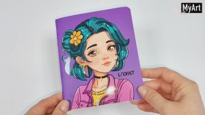 MyArt. Блокнот в клетку. Мой мини блокнот. Фиолетовый
