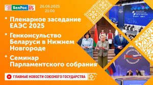 Пленарное заседание ЕАЭС/Генконсульство Беларуси в Нижнем Новгороде/Семинар Парламентского собрания