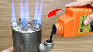 Походная печь-камин на отработанном масле. Мини