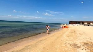 Голубицкая Центральный пляж сегодня 27 июня 2025. Азовское море и погода в Голубицкой сейчас