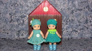 Авторские вязаные наряды (платья) на кукол Chou chou 12 см (Zapf Creation). Шу-шу 12 см.