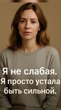 Я не слабая. Я просто устала быть сильной.