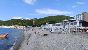 Небуг Туапсинский район сегодня 27 июня 2025. Обстановка на Центральном пляже , море и погода