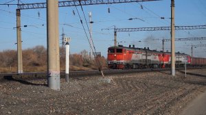 Тепловозы 2ТЭ10М-3389 и 2ТЭ10М-3562. Двойная тяга. Звук 10Д100.