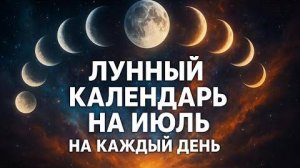 Лунный календарь на июль 2025 — сильные дни и предупреждения!