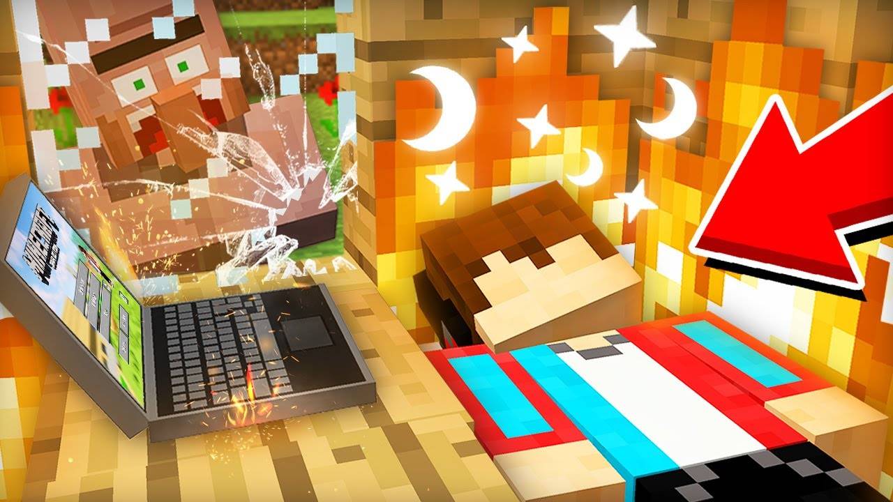 [Компот] ЖИТЕЛЬ СПАС МЕНЯ ПОКА Я СПАЛ В МАЙНКРАФТ. Minecraft