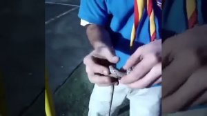 Один из способов натянуть вepёвку