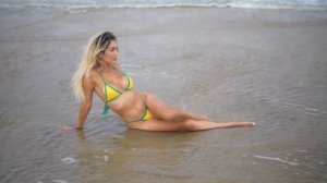 Selina Amy Models & Walks in Brazil Micro-Bikini at the Beach 🏐