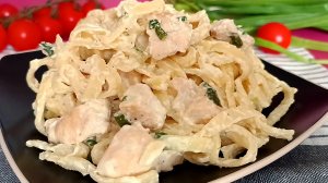 📌 Макароны с курицей в сливочном соусе. Рецепт простой, приготовить можно за 15 минут