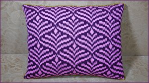 Подушка с узором Барджелло тунисским крючком. Часть 3.