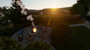 Ландшафтный дизайн в деревенском стиле.