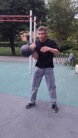 толчок гири 24 кг