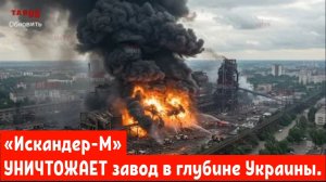 Массированный удар ракетами «Искандер-М» УНИЧТОЖАЕТ завод в глубине Украины.