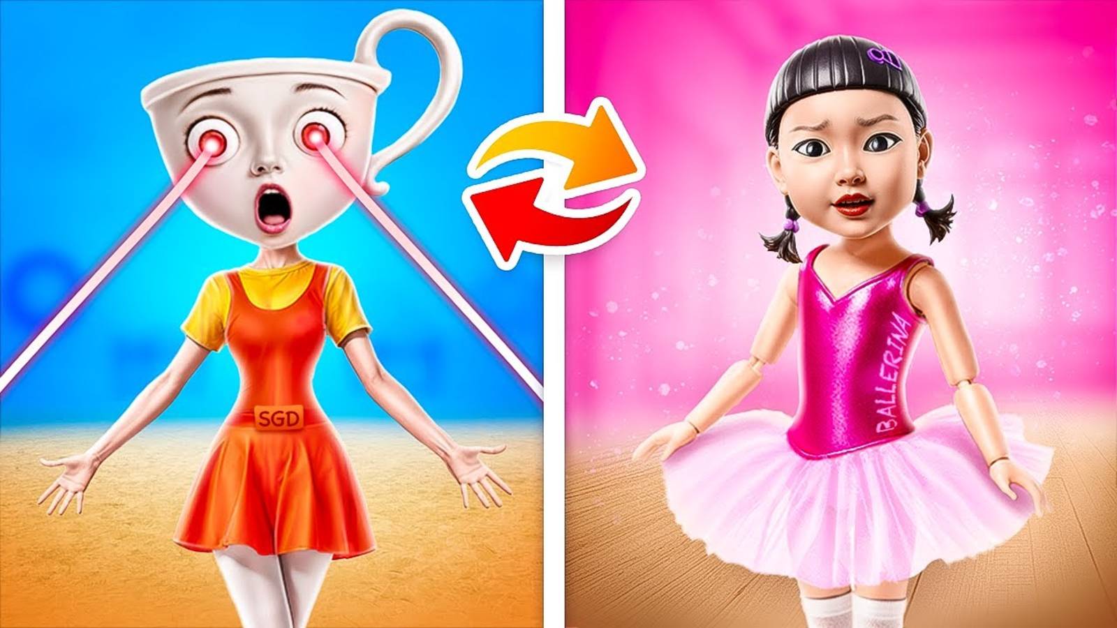 Кукла из Игры в Кальмара vs Балерина Капучина! Они поменялись СТИЛЕМ?!