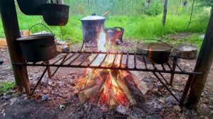 Огонь костра и звуки природы, пение птиц, звуки леса // Расслабляющий костер