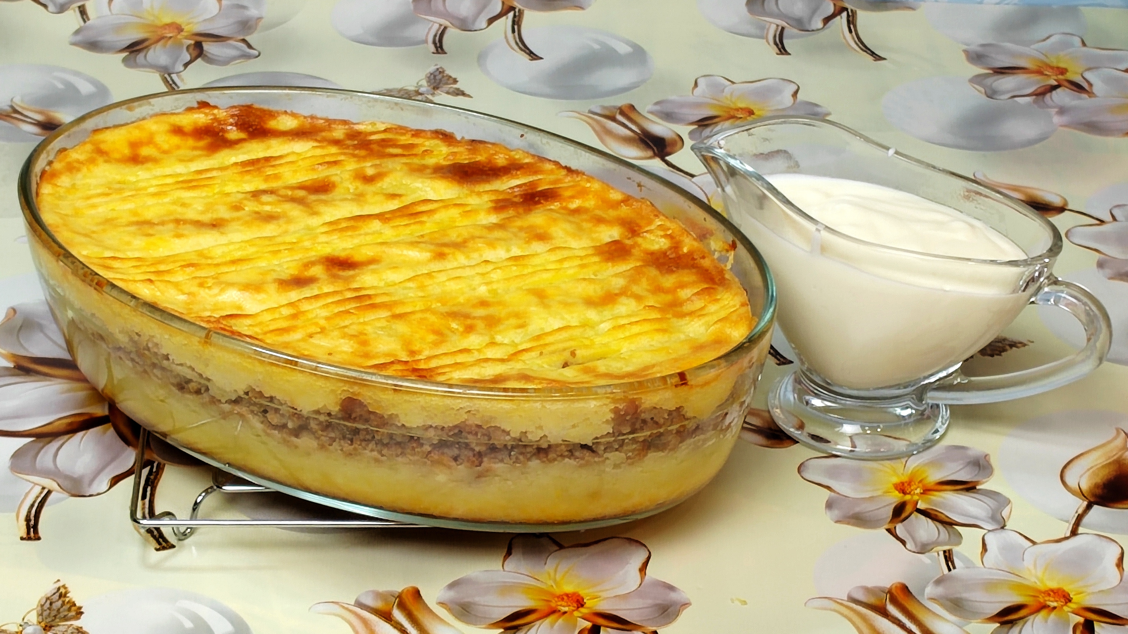 Картофельная запеканка с фаршем ВКУСНОТА из фарша и картофеля + соус Бешамель!Это ВКУСНО!!