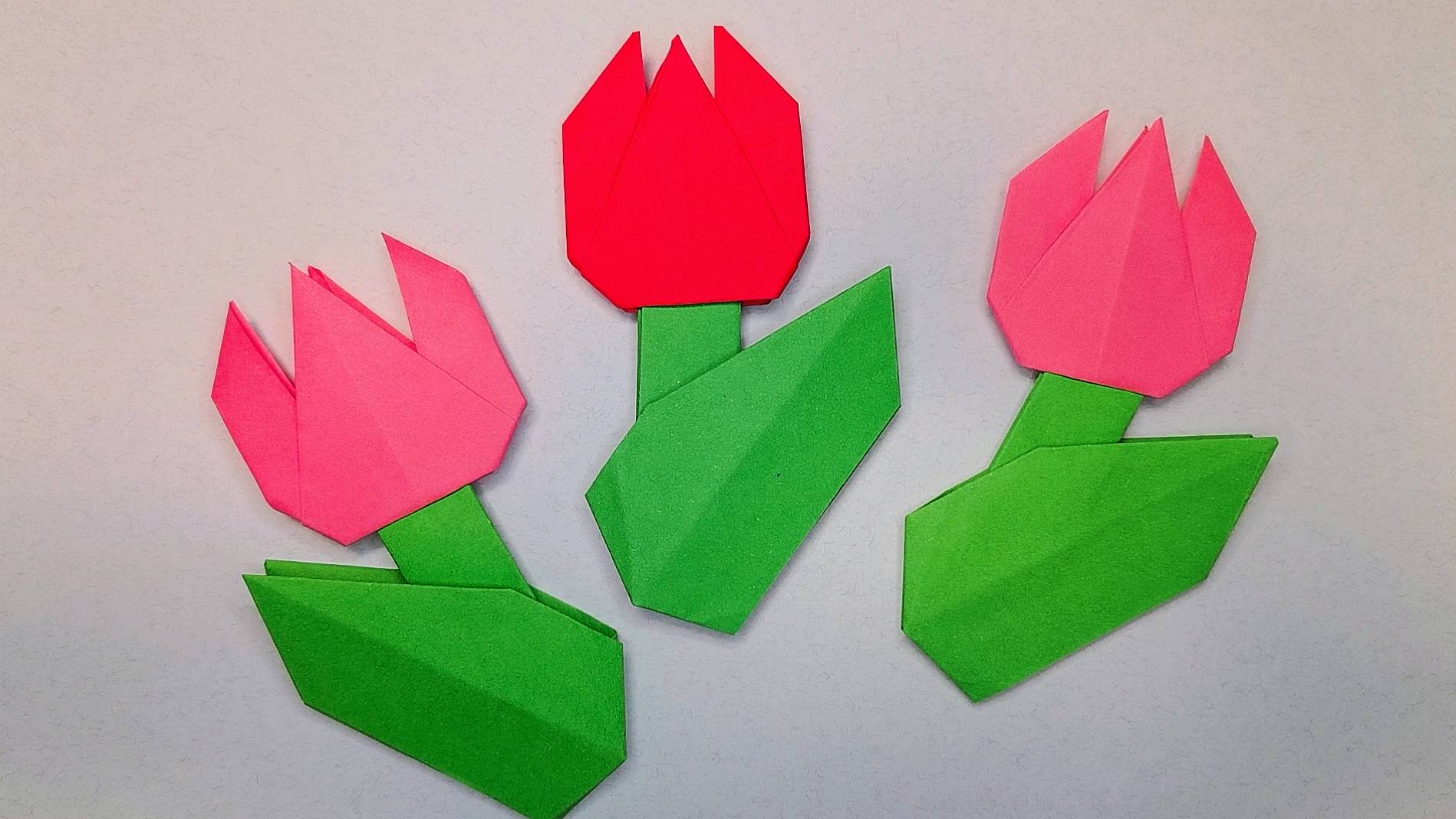 Как сделать тюльпан из бумаги. Оригами тюльпан. смотреть онлайн