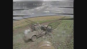 Донбасс. Пикап ВСУ потерпел неудачу при встрече с FPV-дроном «Рубикона»