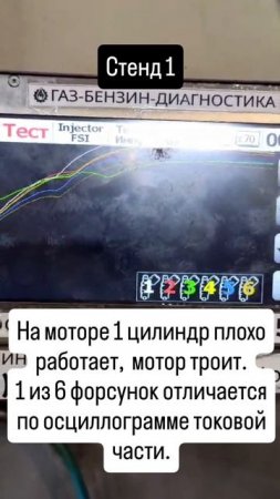Неисправность форсунки FSI TSI GDI диагностируем по осциллограмме на стенде до 250 атмосфер.