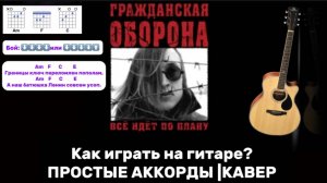Как сыграть на гитаре Гражданская оборона. Всё идет по плану. НА ГИТАРЕ за 1 МИНУТУ!