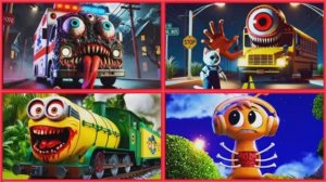 Мутировавшая машина скорой помощи 🆚 Монстр из школьного автобуса 🆚 Поезд-миньон 🆚 Спрунки Хоррокс