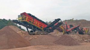 Дробильная линия на карьере: удлинённые конвейеры для раздельного складирования щебня