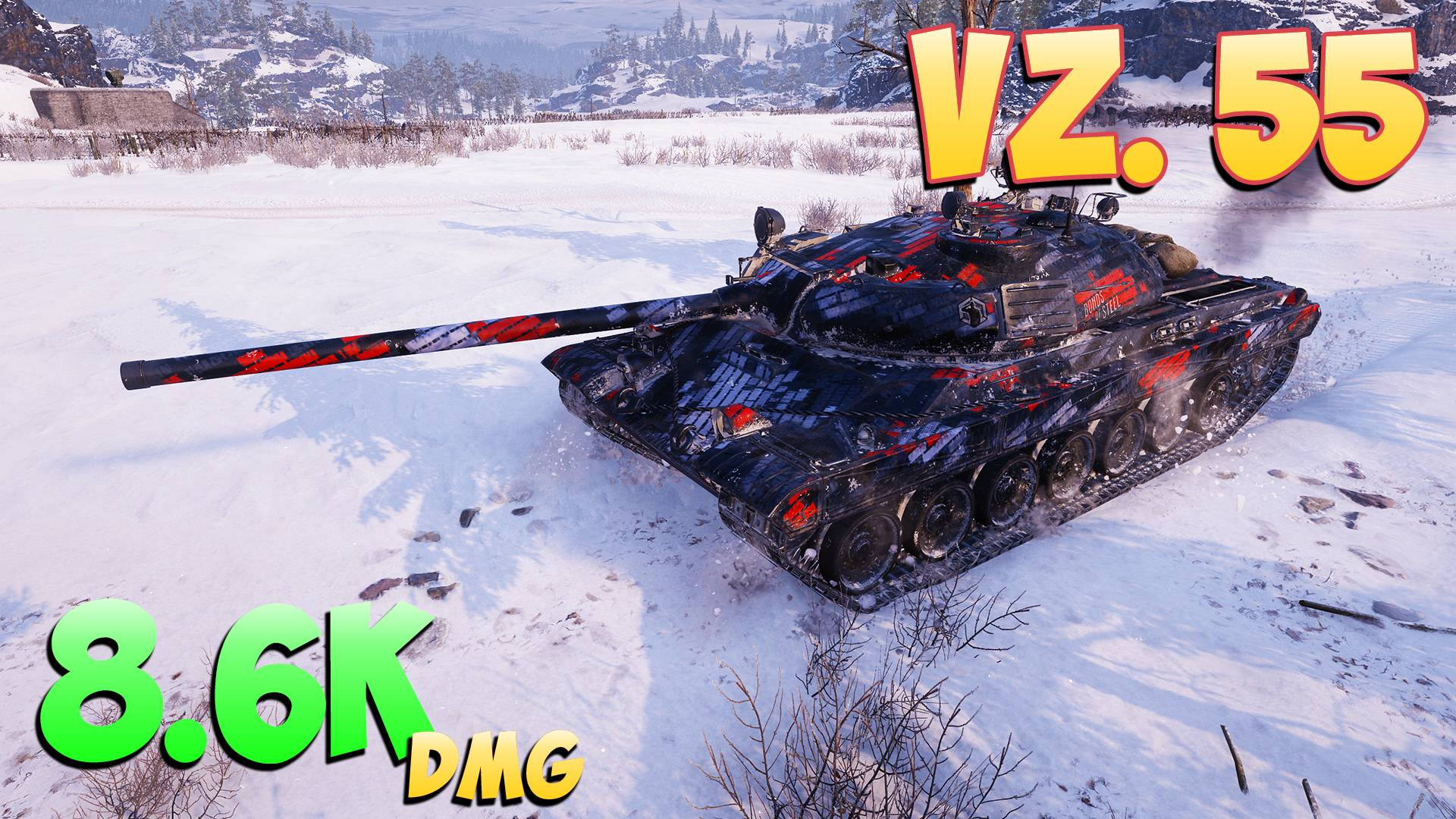 Vz. 55 - 4 Фрагов 8.6K Урона - Ослепительный! - Мир Танков