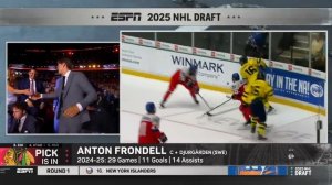 Anton Frondell picked 3rd by the Chicago Blackhawks