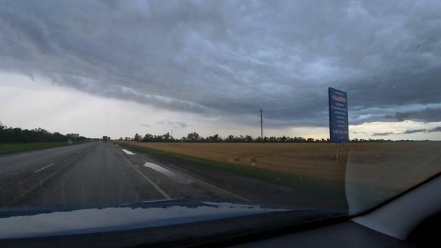 Голое поле и поле пшеницы. Трасса, поля