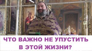 Что важно не упустить в этой жизни? Священник Валерий Сосковец